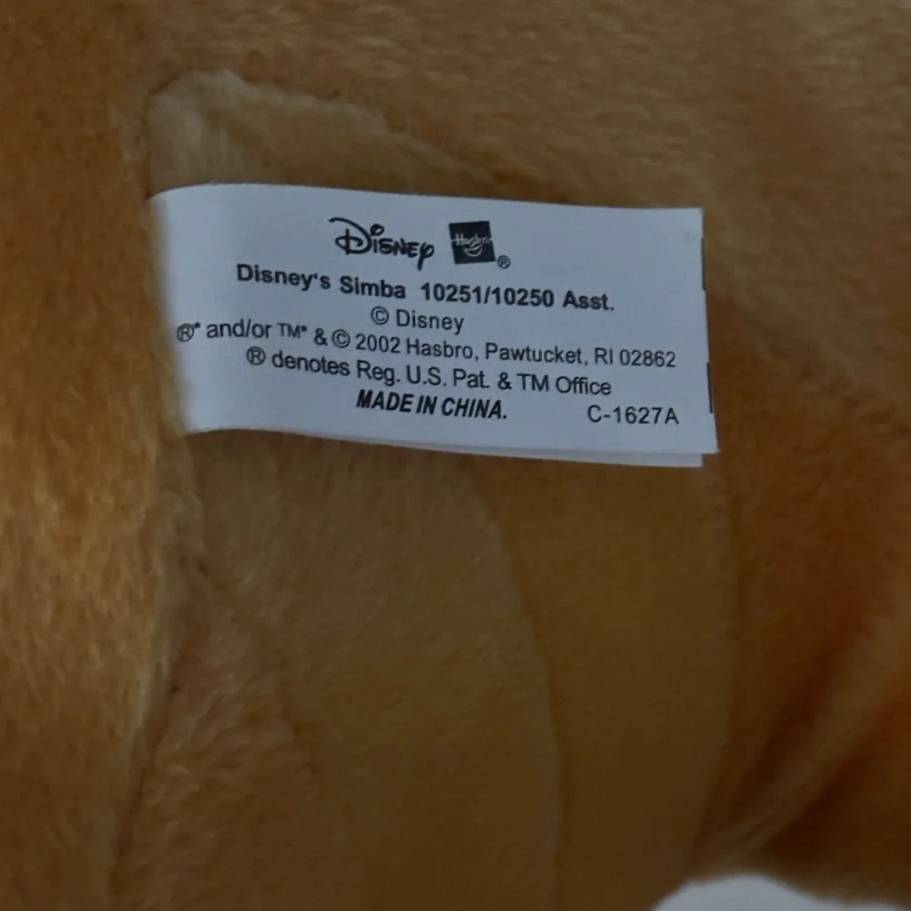 VINTAGE Jumbo Disney Lion King Simba Plush Stuffed Animal 2002 Hasbro XL Toy EUC